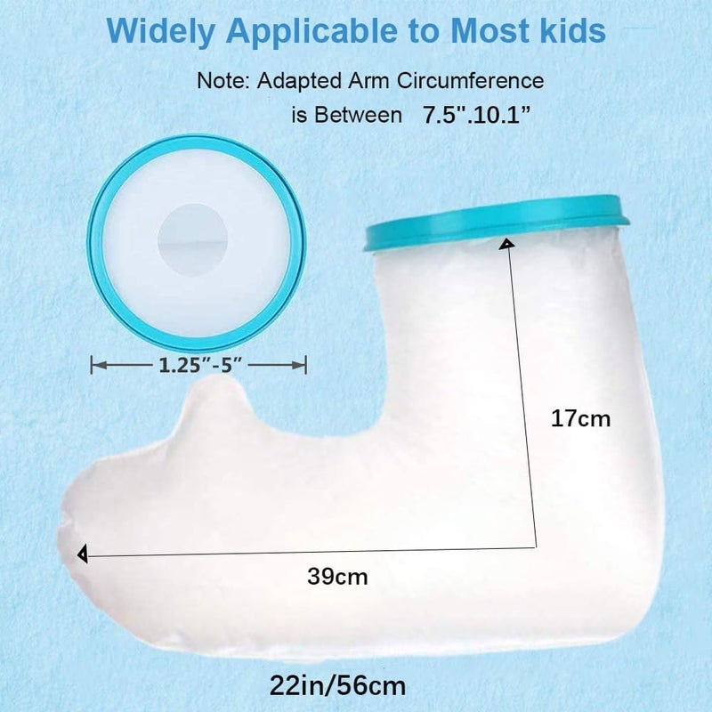 VALLEYWIND Kids Arm Cast Cover for Shower Bath Teens Waterproof and Watertight Cast Bandage Protector Bag for Broken Surgery Wound Arm, Hands, Wrists,Protector Bag (S-17.5inches) - Image 2